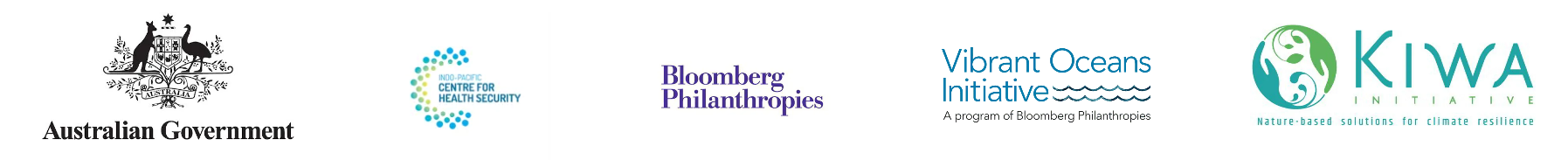 Australian Government, Indo-Pacific Centre for Health Security, Bloomberg Philanthropies, Vibrant Oceans Initiative, Kiwa Initiative